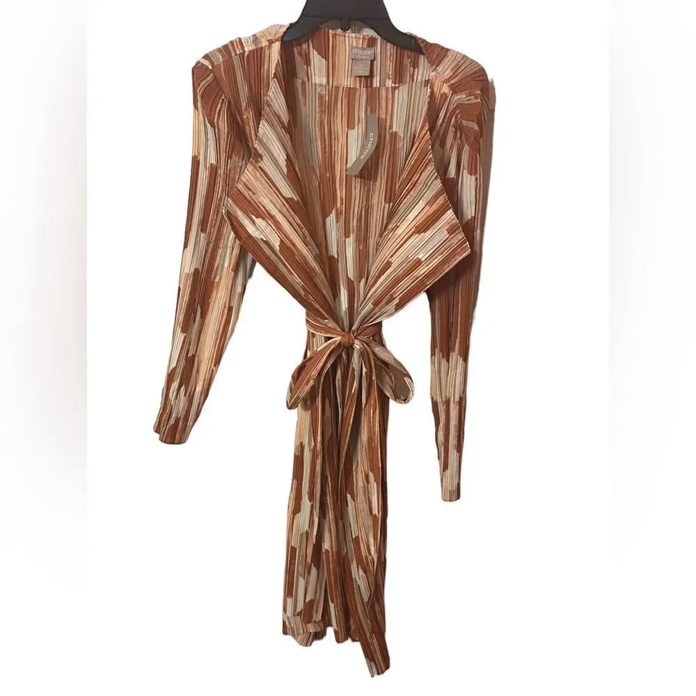 NWT Chico’s Travelers Collection Pleated Trench Jacket Duster - Picture 2 of 10